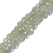 Top Glas Facett Glasschliffperlen 3x2mm rondellen - Champagne yellow-pearl shine coating